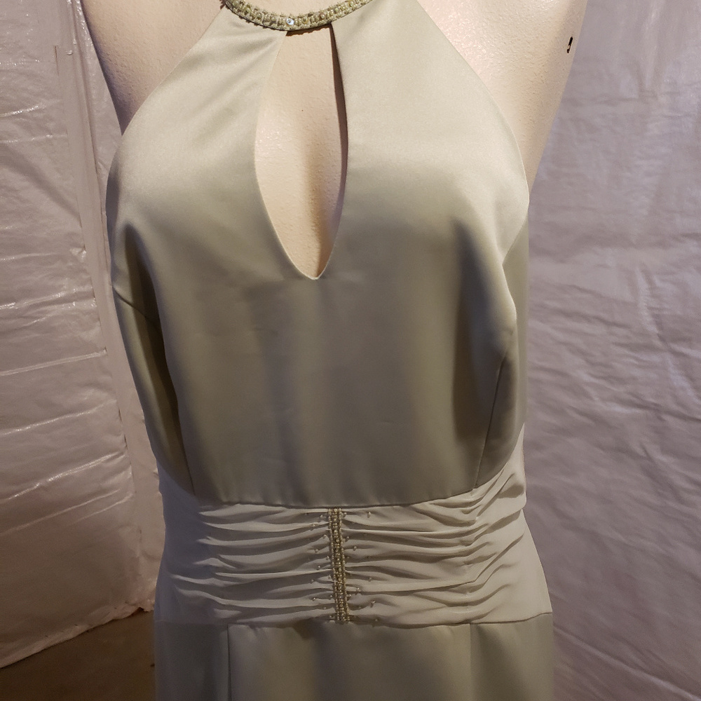 Evening Gown with Rhinestone strap.